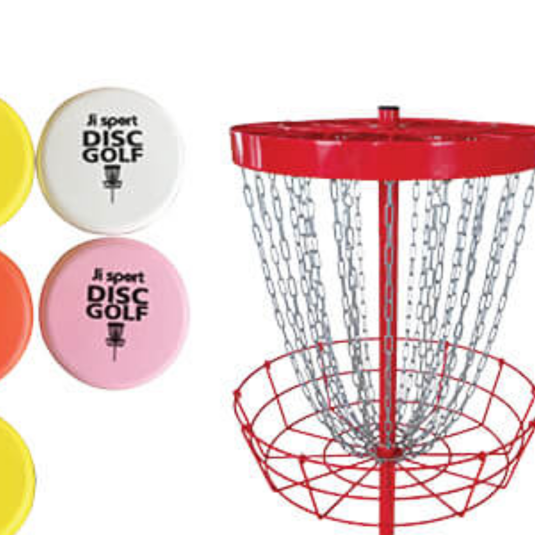 Frisbeegolf skolpaket med hjul - 9 korgar