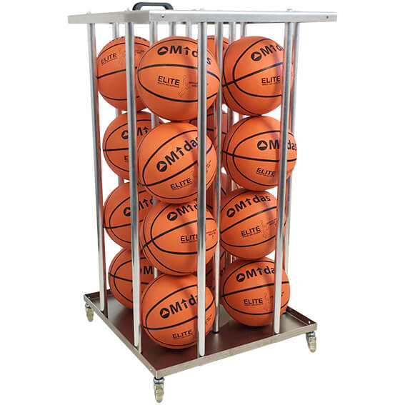 Elite basketball bollvagnspaket med 16 bollar